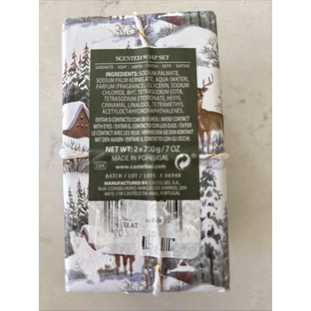 Castelbel‎ Bath Ltd Editions Winter Pine Soap 7oz Bars Set Of 2 Made In Portugal - Picture 3 of 3